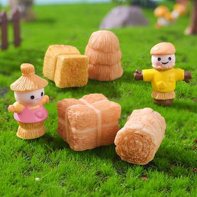 1PC DIY Décoration Intérieure Ornement Maison de Poupée Extérieur Ferme Simulée Série Paille Figurines Miniatures Modèles Réduits