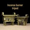 Square Mini Tripod Incense Burner - Indoor God of Wealth Ornament