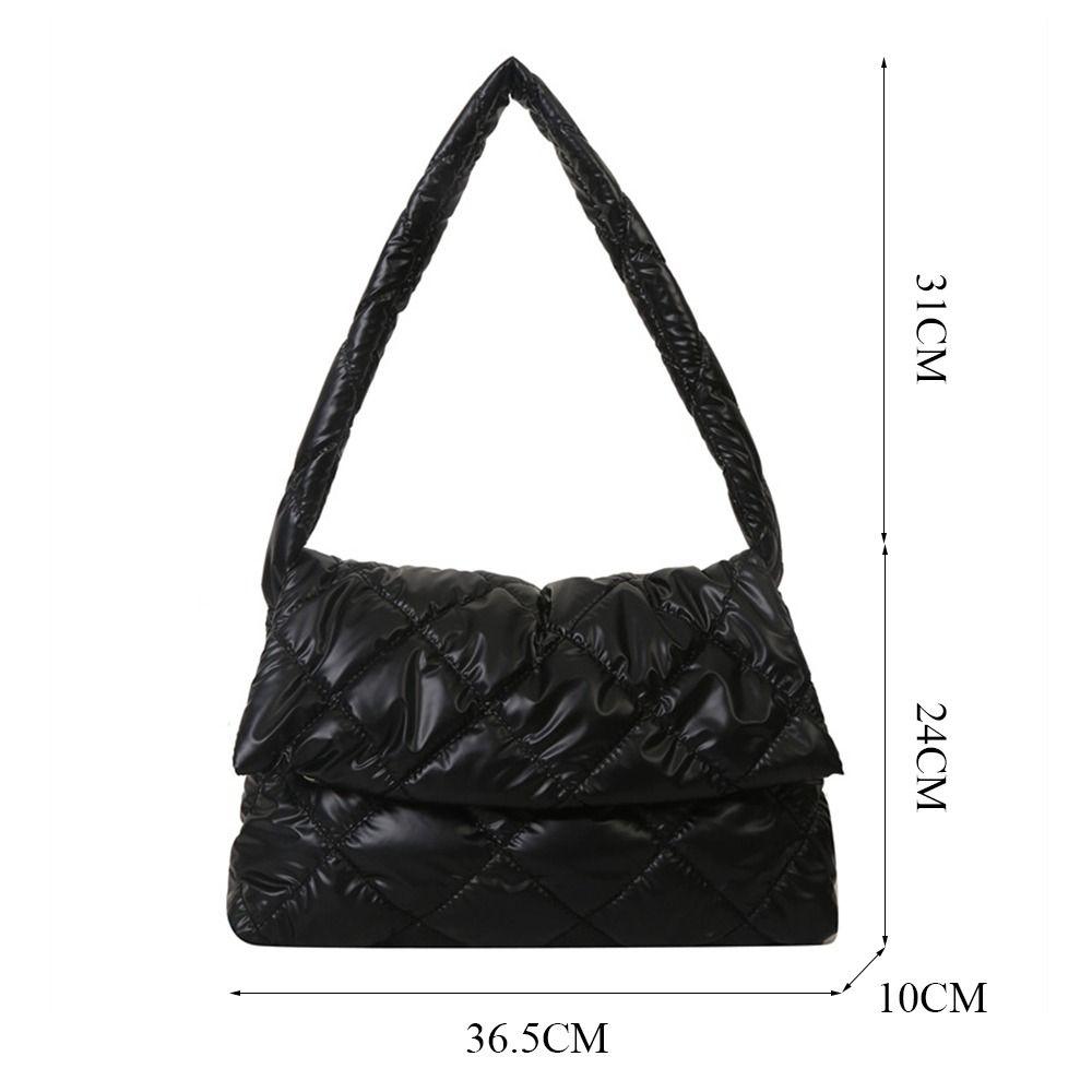 Casual Large Capacity Tote Bags Down Cotton Padded Quilted Handbags Shoulder Bag Women Girls
