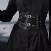 Europäischer Retro Schwarzer Spitzen-Schnür-Leder-Taillenkorsett: Damenmode Oberbekleidung Elastischer Gürtel