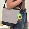 Stylish Avocado Pendant Keychain Fashionable Plush Toy Accessory Soft Polyester Yolk Bag Charm for Girls and Women
