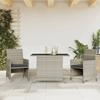 VidaXL Bistro Set with Cushions 3 Pcs, Chairs and Patio Table, Outdoor Backyard Terrace Furniture, Grey 365122