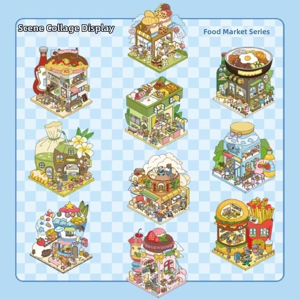 New 3D Miniature Scene Collection 10 Sences Cartoon Landscape Sticker Book Stacking Pasting Cabin Scene DIY Sticker Child Gifts