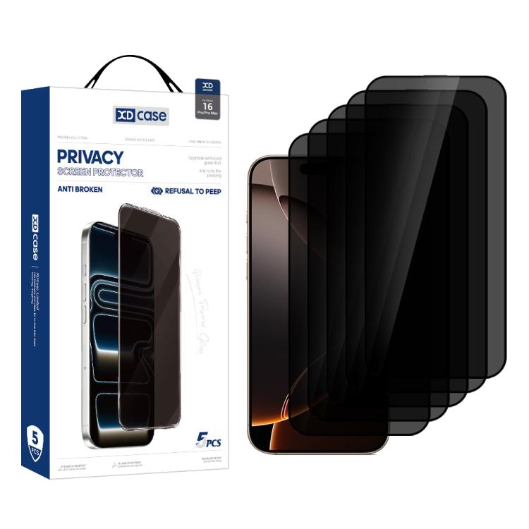 XDcase 5pcs / Pack Silk Screen Printed Anti-Peep Tempered Glass Screen Protector