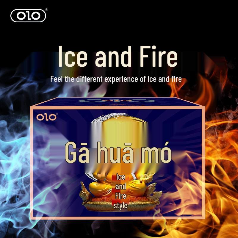 OLO 10-Pack Ice & Fire Condoms for Adults - God/Goddess Pleasure Series