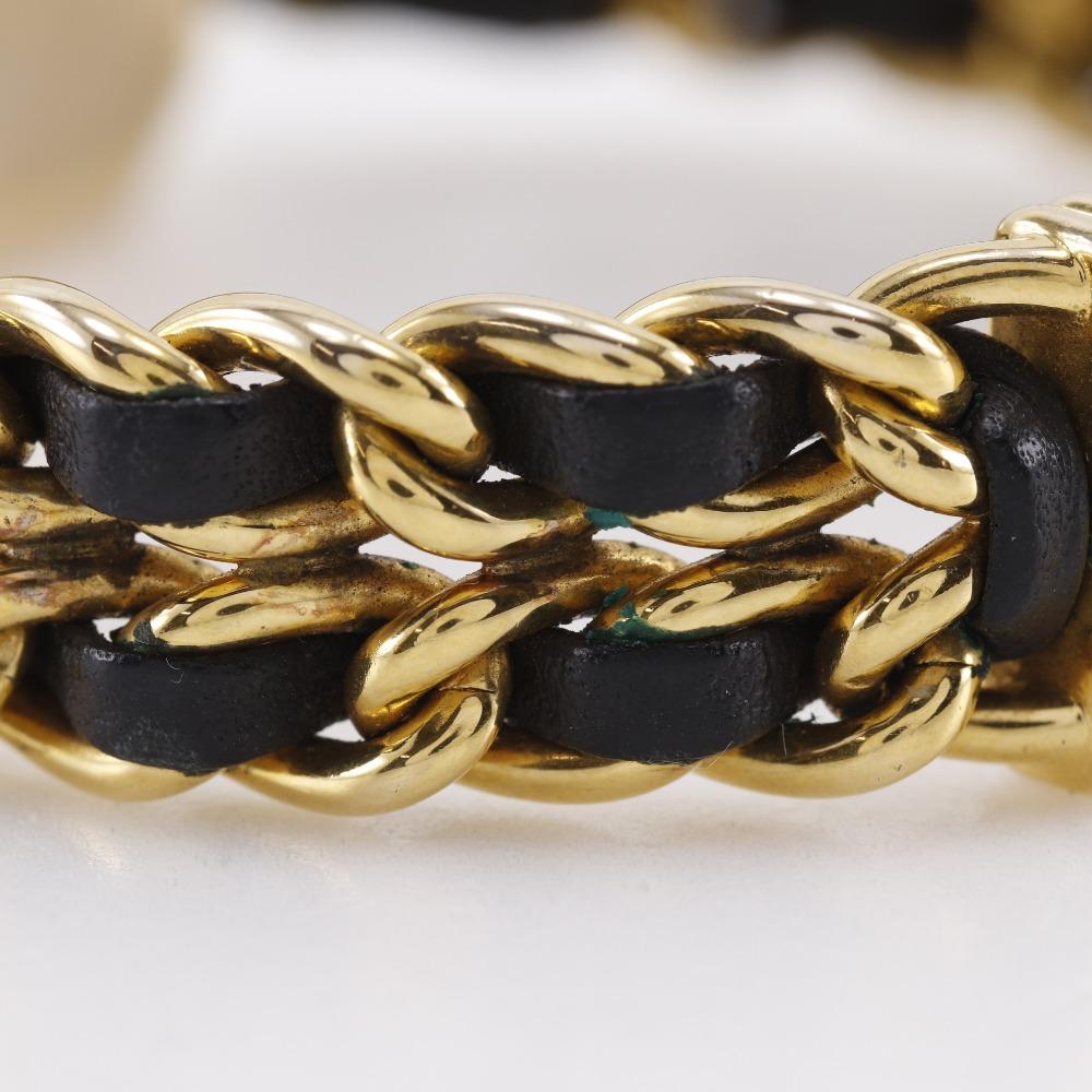 Chanel Premiere L Watches H0001 blackDial Plated Gold/leather Quartz Analog Display Women Used