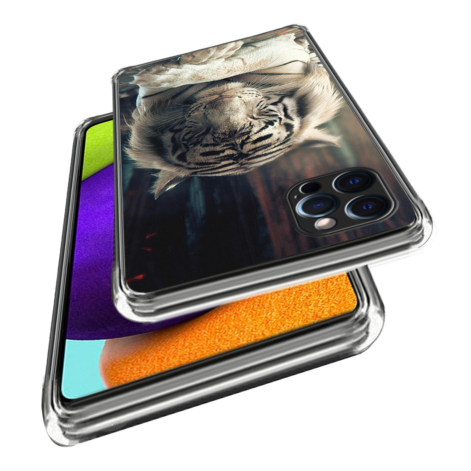 

For iPhone 16 Pro Max Case Pattern Printed Shockproof TPU Phone Cover White Tiger