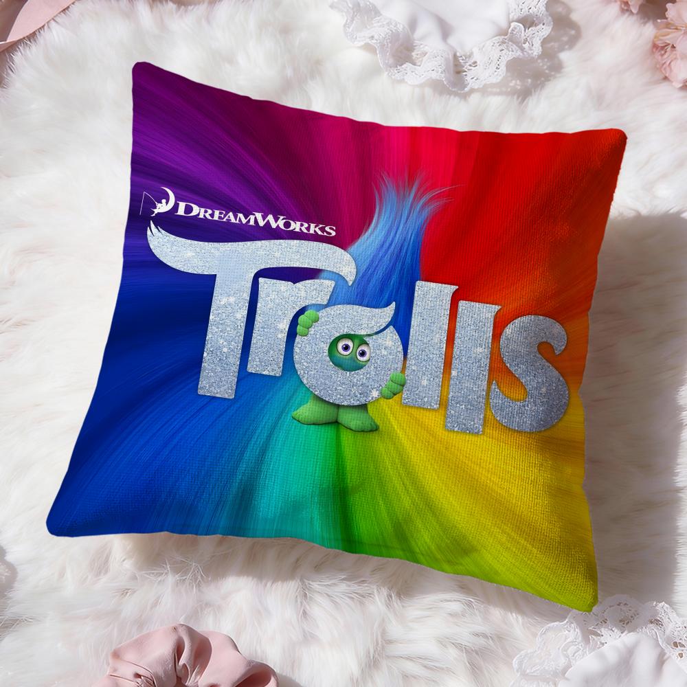 Trolls cute Cushion Cover Premium Comfort Reversible Pillow Cove -Two in One Design for Any Room & Car Interior