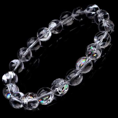 Crystal Bracelet Iris Quartz Natural Rainbow 10mm Rainbow Natural Stone Power Stone Inner Diameter [GOLD STONE] Approx. 15.5cm