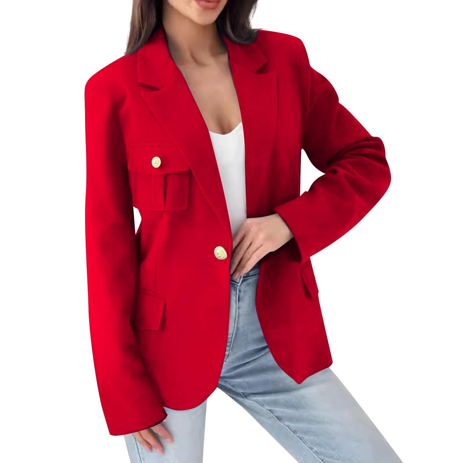 

Женская куртка-жакет в клетку на пуговицах с длинным рукавом, осенние наряды XS винный