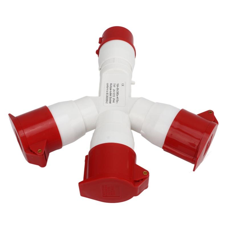 5 Pin Industrial Plug Multiple Socket 380-415V 3 Phase 16A Waterproof PA66 Shell Aviation Connector