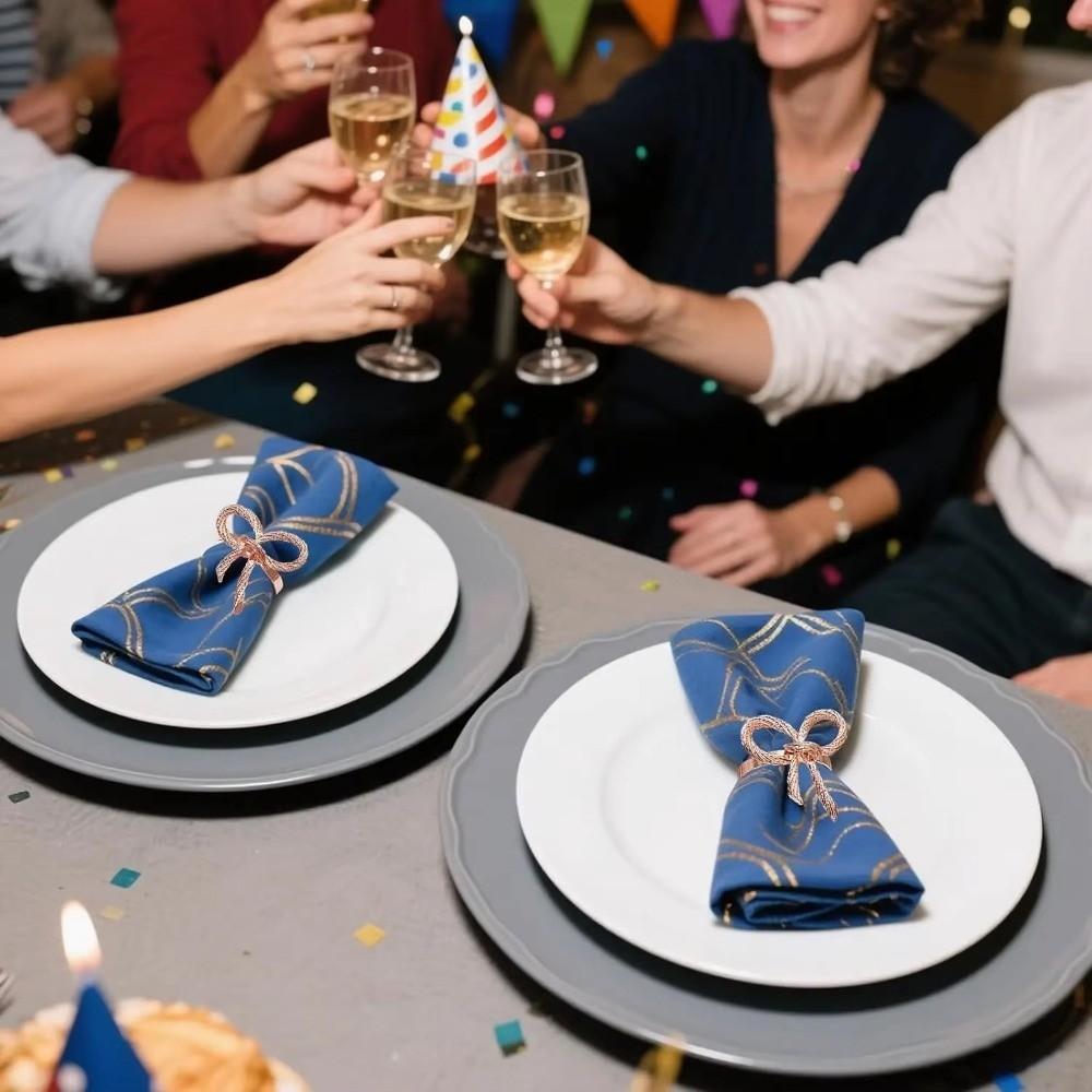 1/6/12pcs Gold Napkin Holder Metal Dinnig Table Decoration Exquisite Napkin Ring Buckles  Kitchen