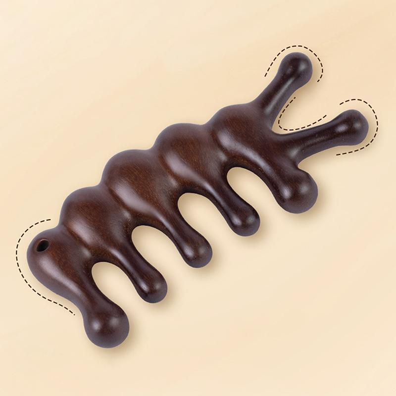 Wood Therapy Massage Comb Head Face Scalp Gua Sha Massager Natural Facial Sandalwood Wide Tooth Guasha Scraping Body Massage