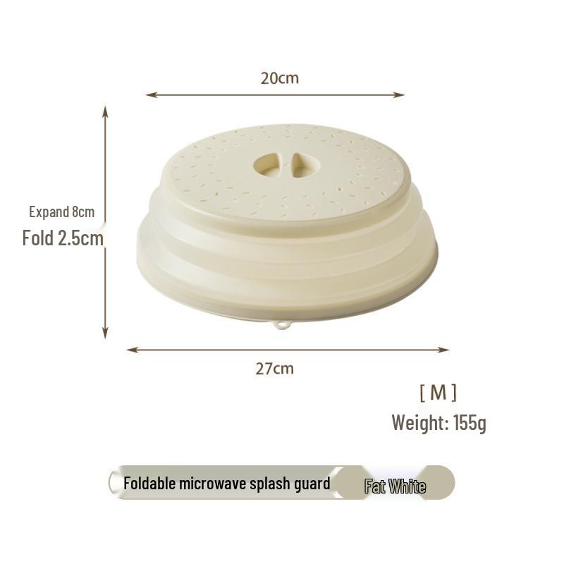 High-Temp Resistant Microwave Splatter Lid - Foldable, Oil-Proof & Multi-Functional Food Preservation Cover