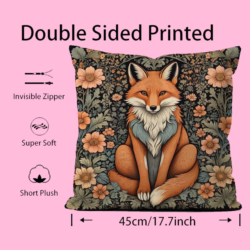 William Morris Art Fox Pillow Case pattern printing pillowcase living room sofa cushion cover bedroom room decor