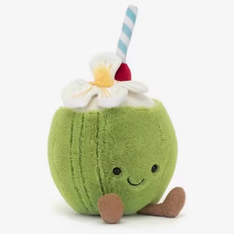 Cute Coconut Lemonade Plush Doll With Palm Tree Design Perfect Gift For Girls