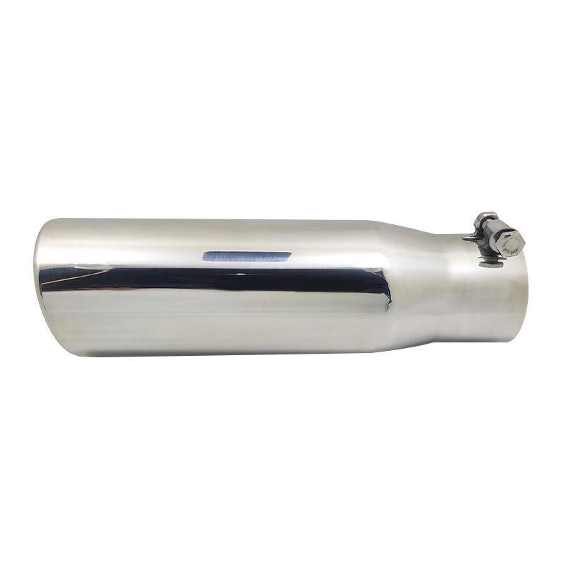 Mirror Silver Stainless Steel Car Exhaust Muffler Tailpipe, 7.6 Caliber Decor Accessory