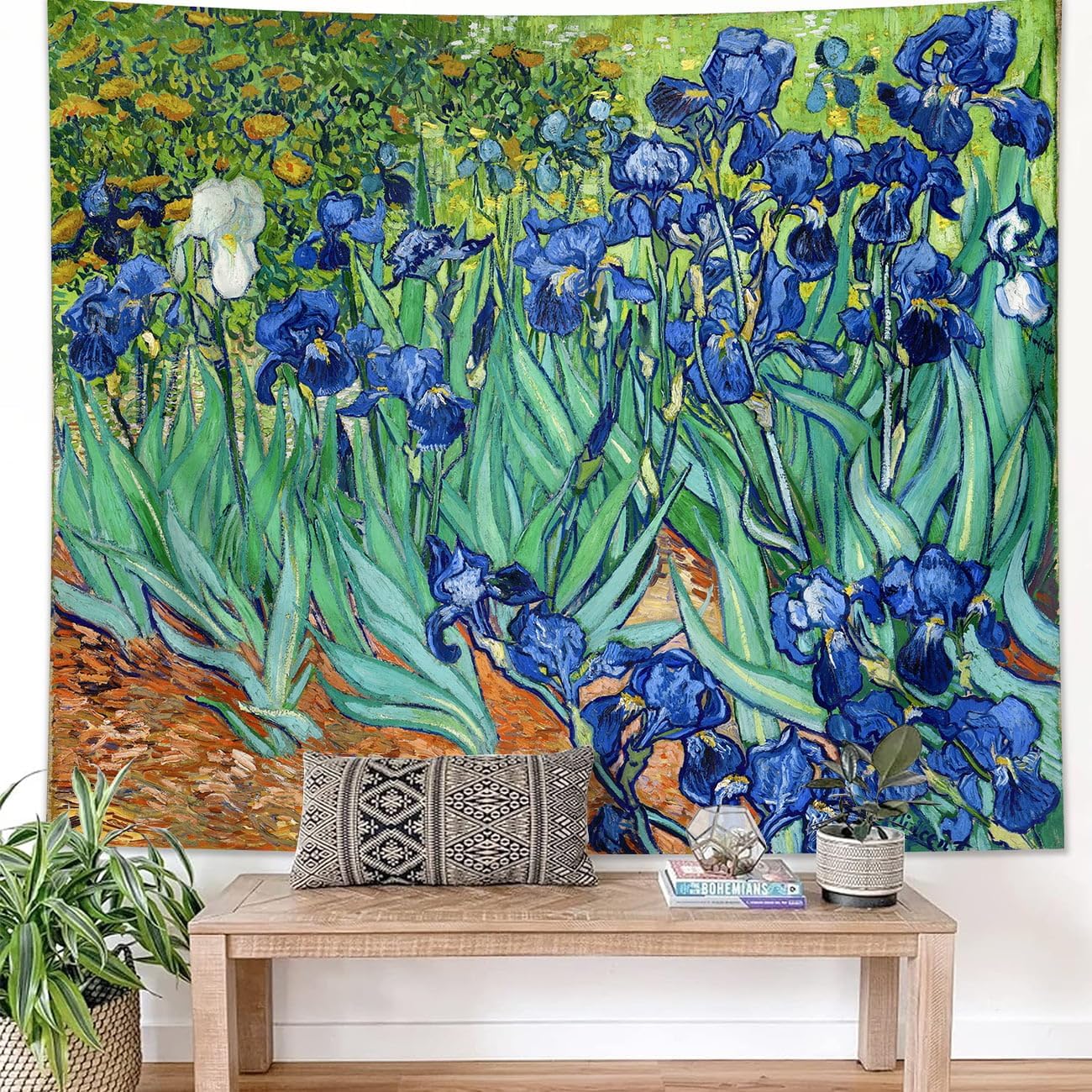 

Van Gogh Mountain Nature Tapestry, Van Gogh Wall Art Posters for Room Aesthetic, Moon Landscape Wall Hanging, Yellow and Blue 70x100CM