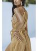 European & American Women's Fashion Beach Vacation Solid Color Dress Blouse 8045