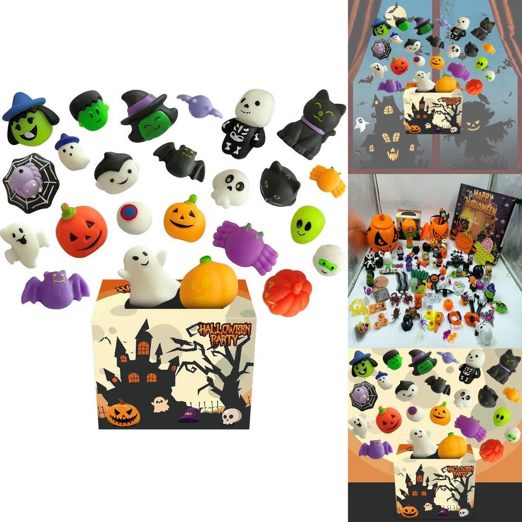 Halloween Squishies Mochi Toys 24pcs Mini Surprise Box For Kids And Adults