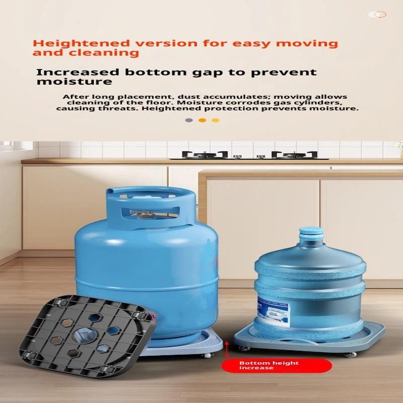Universal Movable Gas Tank Bracket Heavy Duty With Wheels Flower Pot Stand Tray Square Plastic Gas Cylinder Base