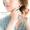 [Bijoux Naot] Boucles d'oreilles en nacre plaquées or 18 carats hypoallergéniques [Boîte cadeau incluse] Design simple, forme arrondie, tige en titane, pour femmes