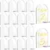 5pcs Acrylic Arch Table Sign with Stand Blank Arch for Seat Card Round Top Guest Name Tag Place Card Party Decoration