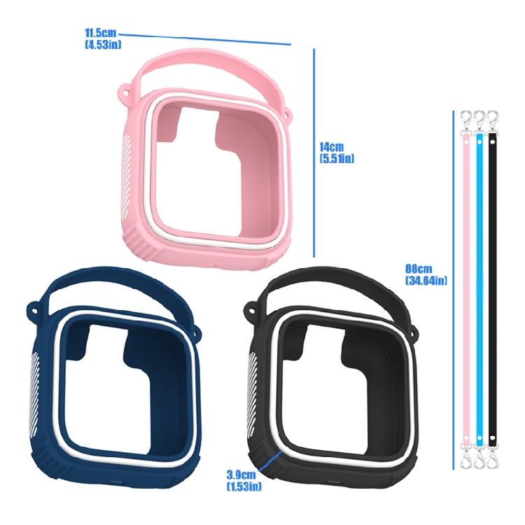 Portable Speaker Sleeve In Silicone with Wrist Strap and Access Openings for Storage, Daily Carry and Home Use
