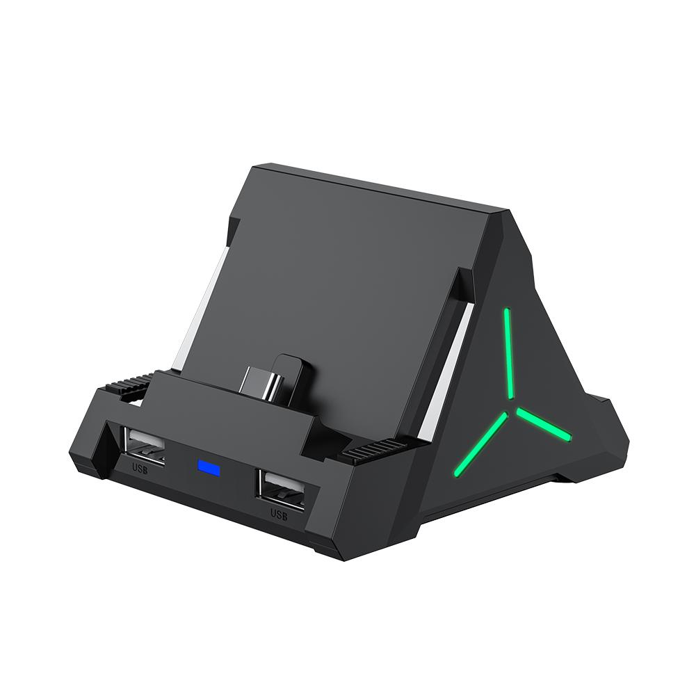 

For Switch TV Docking Station Charging Dock 4 Card Slots TV Adapter with HDMI-Compatible USB Type C Ports for Nintendo Switch чёрный