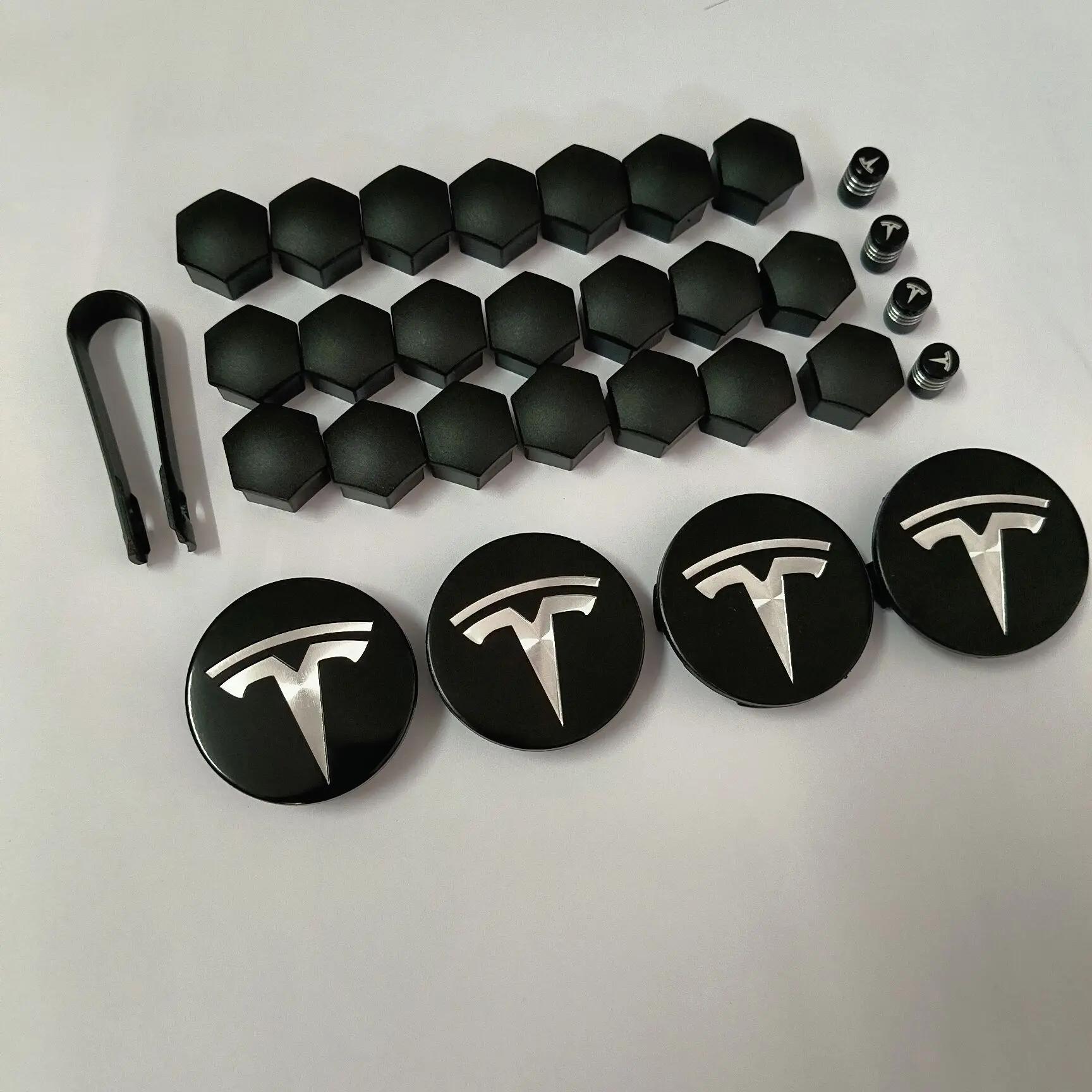 

4PCS 25PCS 29PCS 56MM 57MM For Tesla Model3 ModelY Matte Black Juniper Sport Emblem Wheel Center Hub Cap Car Rims Cover Hubcaps