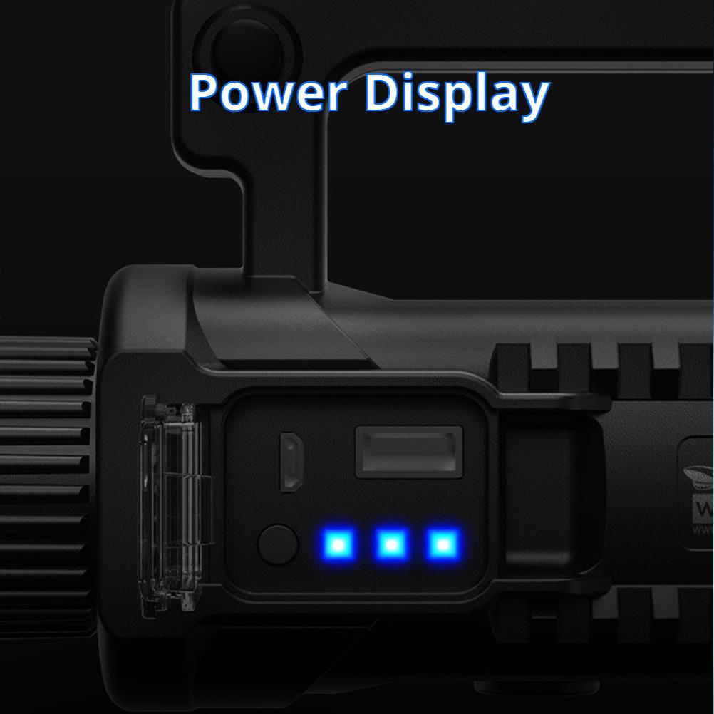 Rechargeable Spotlight Flashlight 4 Modes LED Super Bright Searchlight IPX5 Water Resistant Work Lights for Hiking
