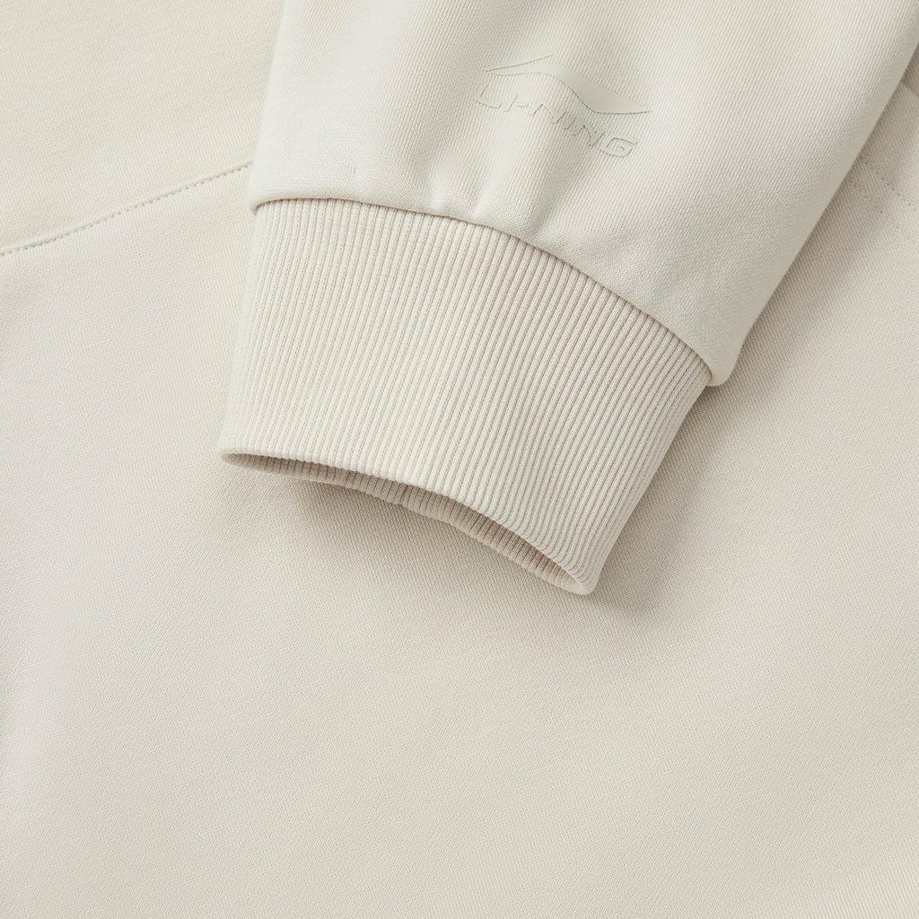 Li Ning Sportovní módní série Mikina s kapucí Pulovr Fleece Volná Mikina s logem písmen Unisex mikina Mica-Gray AWDUE95-9