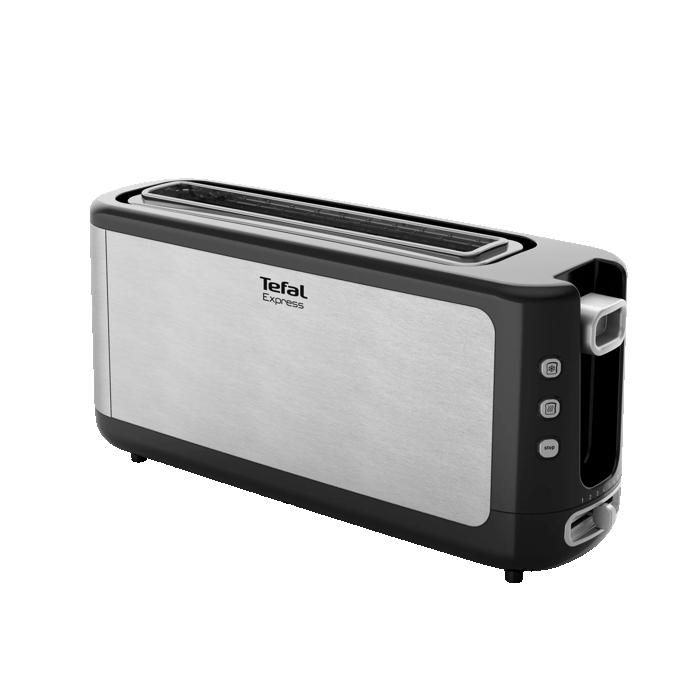 TEFAL Grille-pain Express 1 longue fente metal Toaster 7 niveaux de dorageTL365ETR