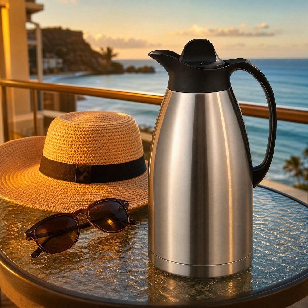 Double Layer Large Capacity Thermos Fall-proof Thermal Coffee Carafe Pitcher Hot Water Jug Hotel