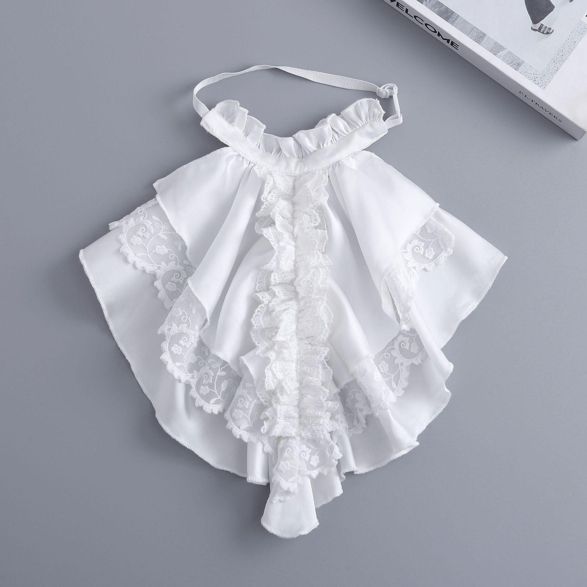 

Унисекс Рубашка с оборками Съемный воротник Шарф для женской и мужской сценической одежды Формальная одежда Джентльмен Съемный накладной воротник Галстук