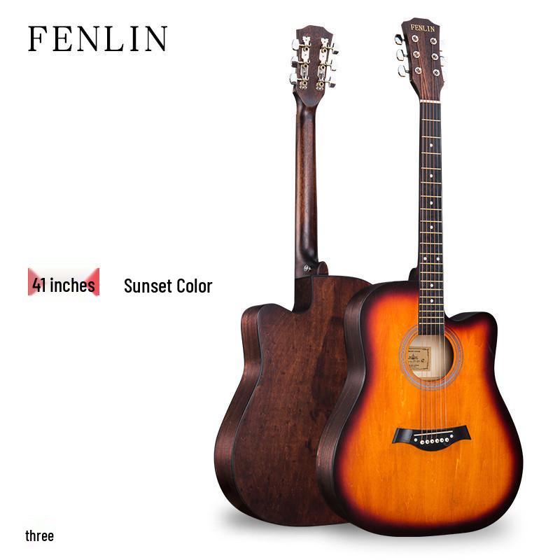 Začátečnická lidová kytara - Velké množství lípového dřeva Cvičný nástroj