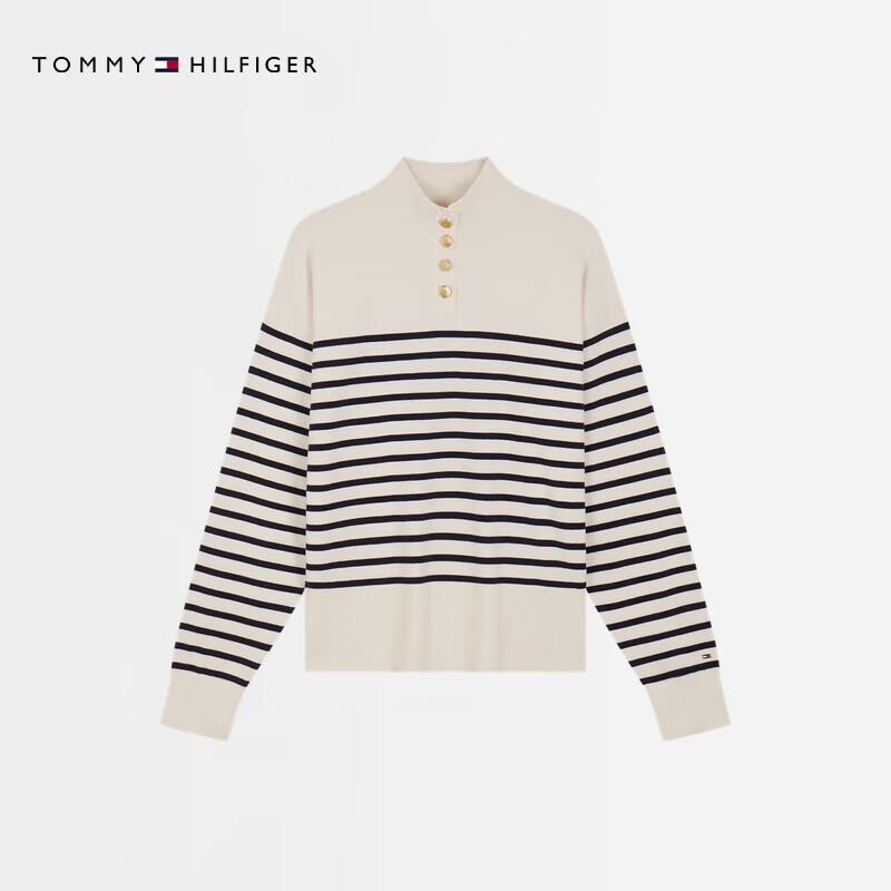Tommy Hilfiger Women's Striped Mock Neck Knit Top