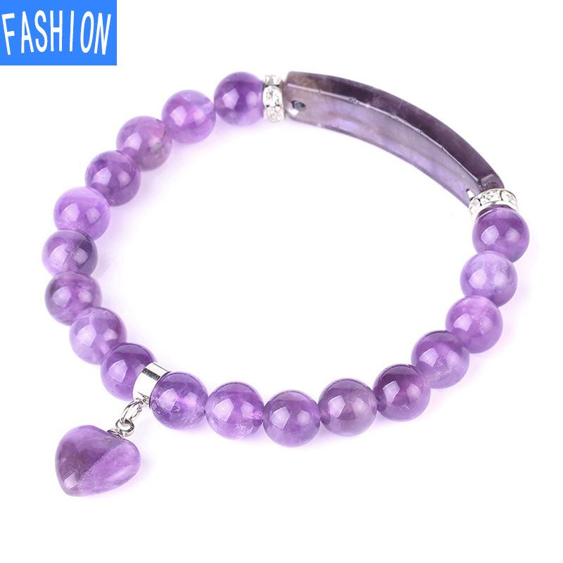 Pulseira de contas de cristal natural amor charme pulseira de contas joias femininas
