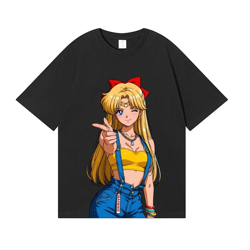 Sailor Moon Japanese Style Classic Tee High-quality Streetwear Men's Clothing and Women's 2026 Summer New T Shirt