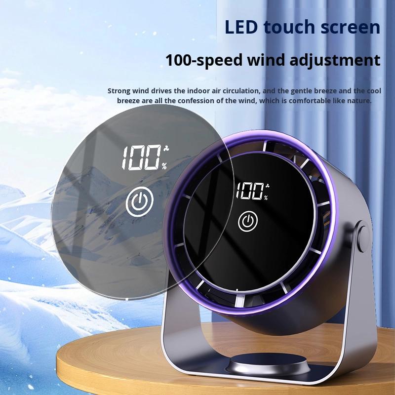 2026 New Desktop USB Air Circulation Fan High-Speed 100-Speed Plastic Fan For Office & Student 2000mAh Battery Capacity