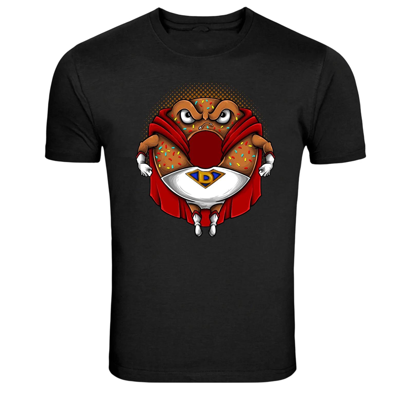 Super Donut Hero With Cape Funny Dessert Graphic T-Shirt XS