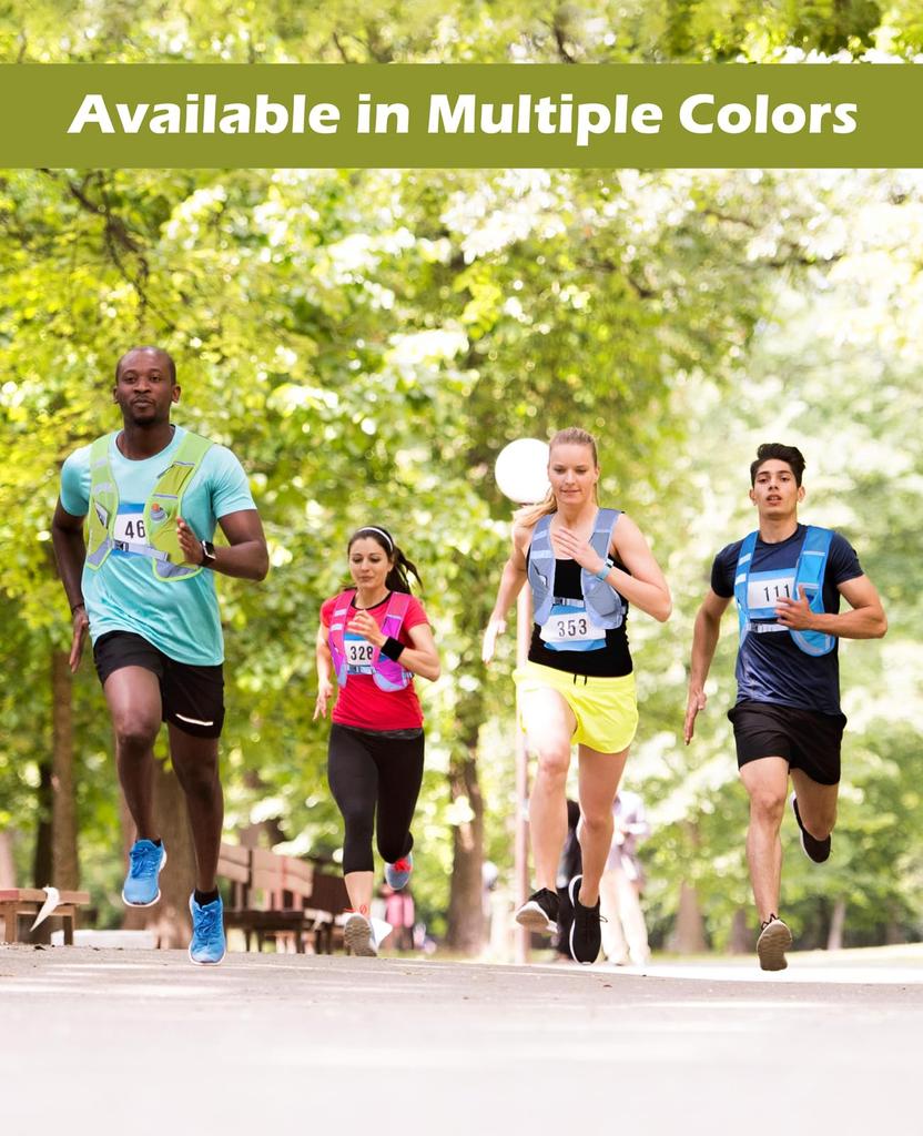 TRIWONDER Reflective Vest Lightweight Safety Cycling Bag Bicycle Bag Pack Running Marathon Ryuk 2 Water Bottles (Gray - Included)