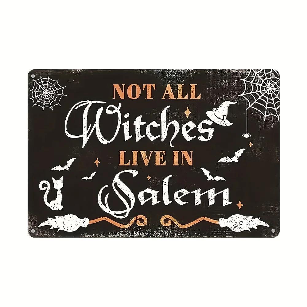 The House Witch Rules Halloween Halloween Decoration Metal Tin Sign Vintage Plaque Decor Wall Art Wall Room Home Restaurant