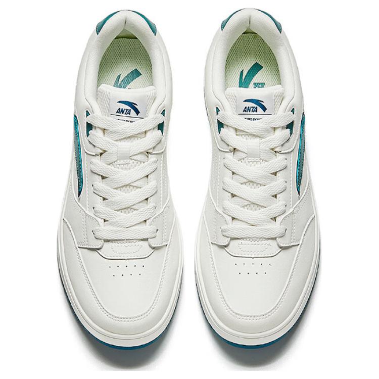 Anta Basic Non-Slip Shock Absorbing Low-Top Sneakers Men Sneakers White Green 112438012-3
