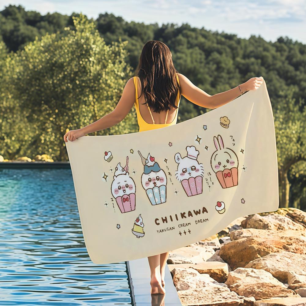 

Cute C-Chiika-waS Towel Quick Drying Beach Towels Are Suitable For Swimming Pools Camping Yoga And The Gym W40*H60(CM)