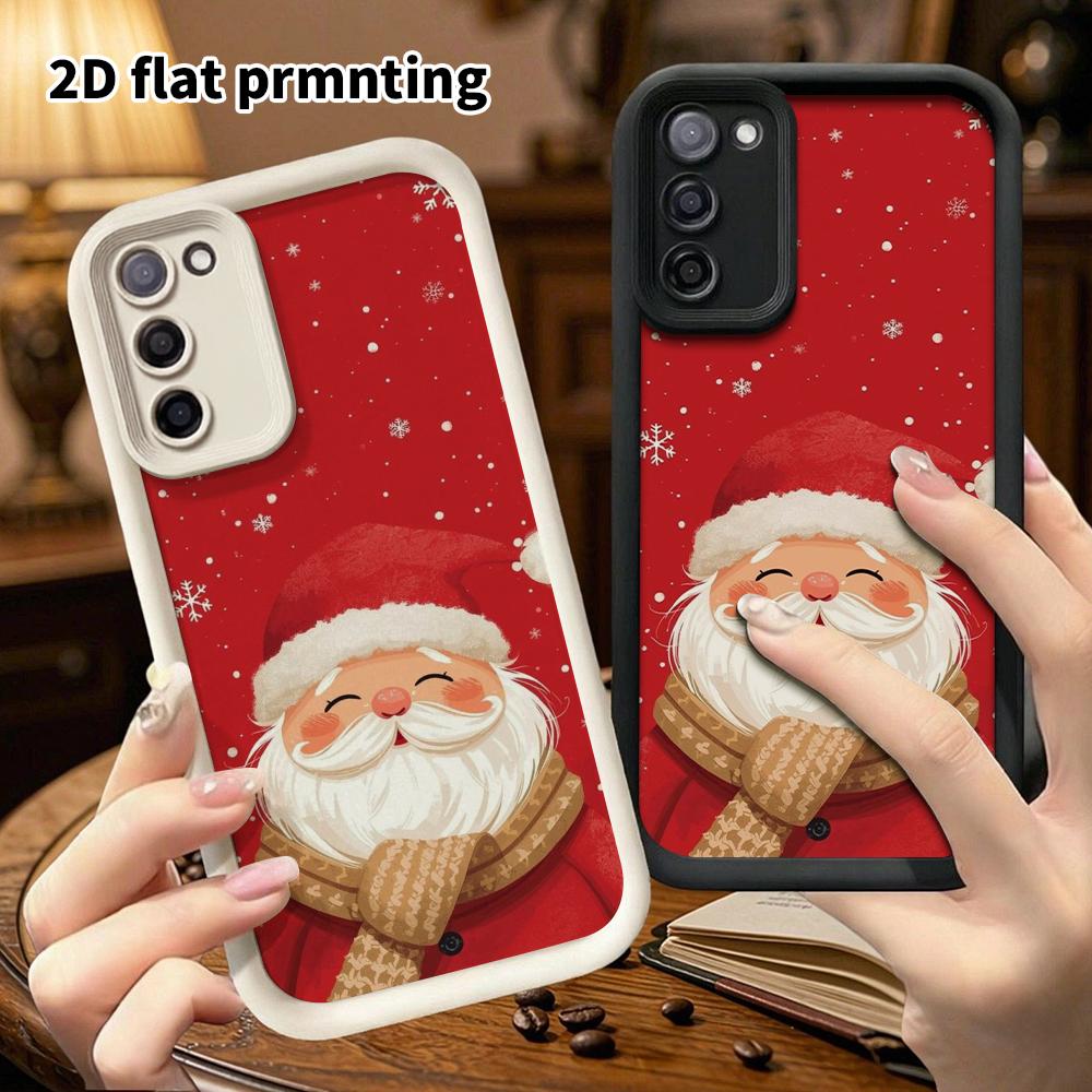 Phone Case: 2D Flat Samsung Galaxy A34 A35 M05 M06 S20 S22 S21 FE Plus 5G Gradient Protective Case, Bright Red Base, Christmas and Halloween Gift