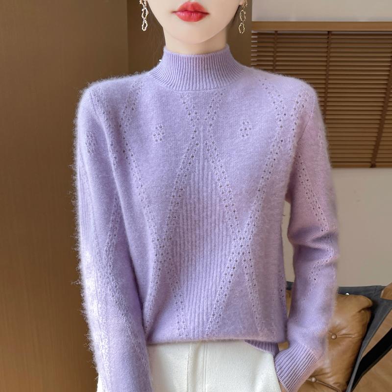 Dámský kašmírový svetr Kašmír Qinghe 30% kašmír 70% vlna podzimní a zimní pulovr hřejivý a módní