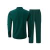 Men's European Autumn Waffle Knit Stand Collar Cardigan & Long Pants Set