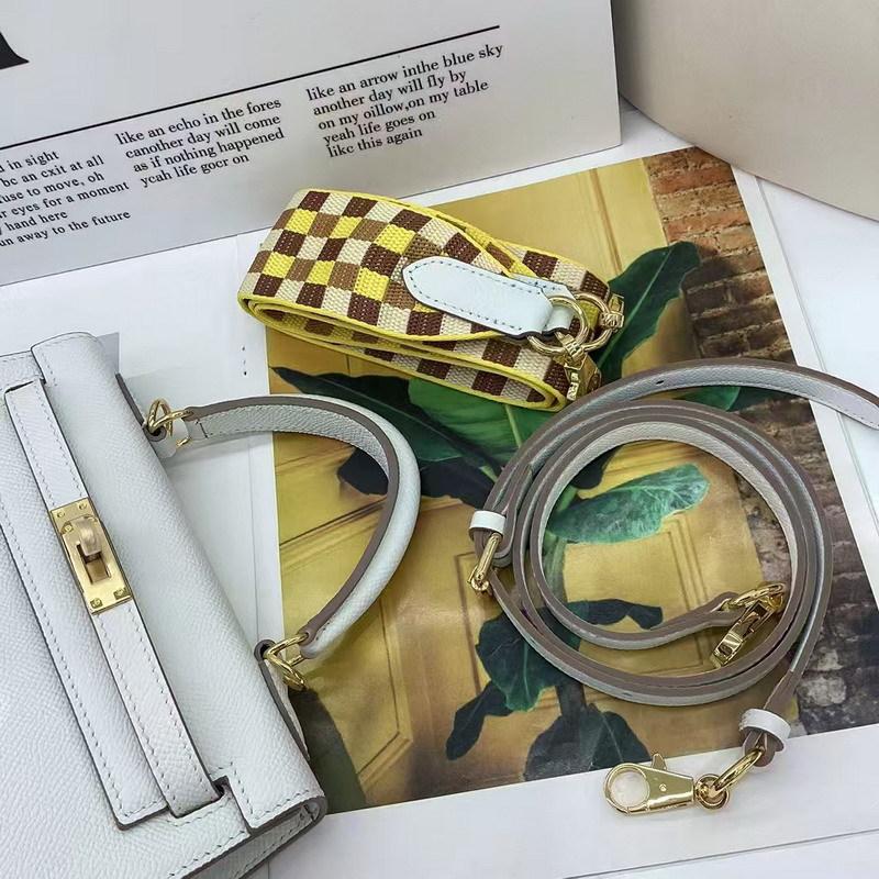 Erste Schicht Rindsleder Handflächenmuster Zweite Generation Kelli Tasche tragbare Schulter-Umhängetasche mit doppeltem Schultergurt (M09KL)