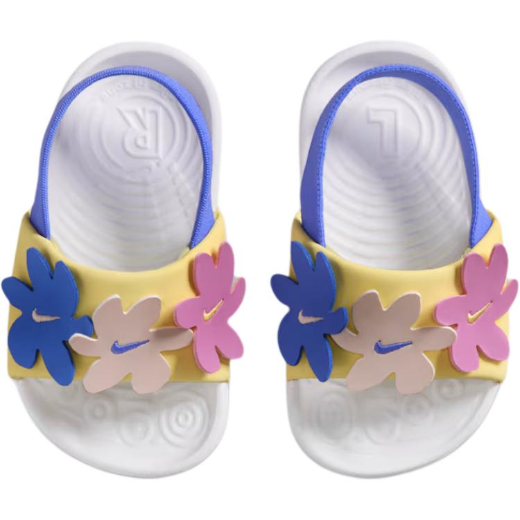 Nike Kawa Slide TD White Sapphire Baby Sandals Black Light-Magenta Soft-Yellow IF3657-100